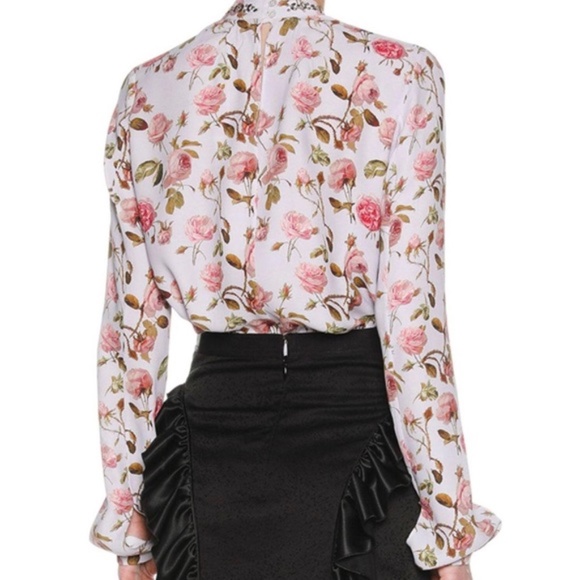 FRANCESCO SCOGNAMIGLIO Floral Ruffle-Front Top - Picture 2 of 8